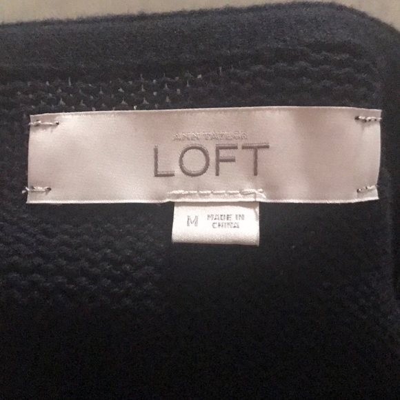 Loft Black Boatneck Sweater W/ Gold Stripe - Picture 6 of 7